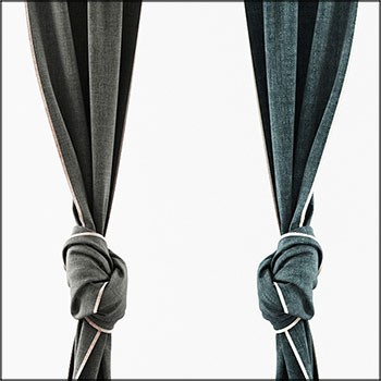 打结的窗帘素材之家精选3D模型