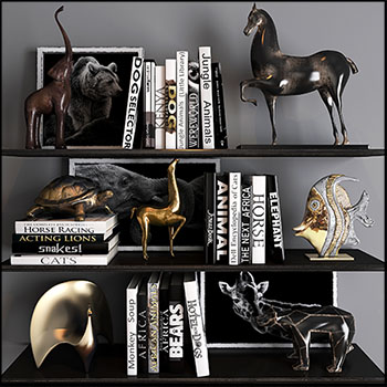 装饰画和动物摆件装饰品3DMAX模型