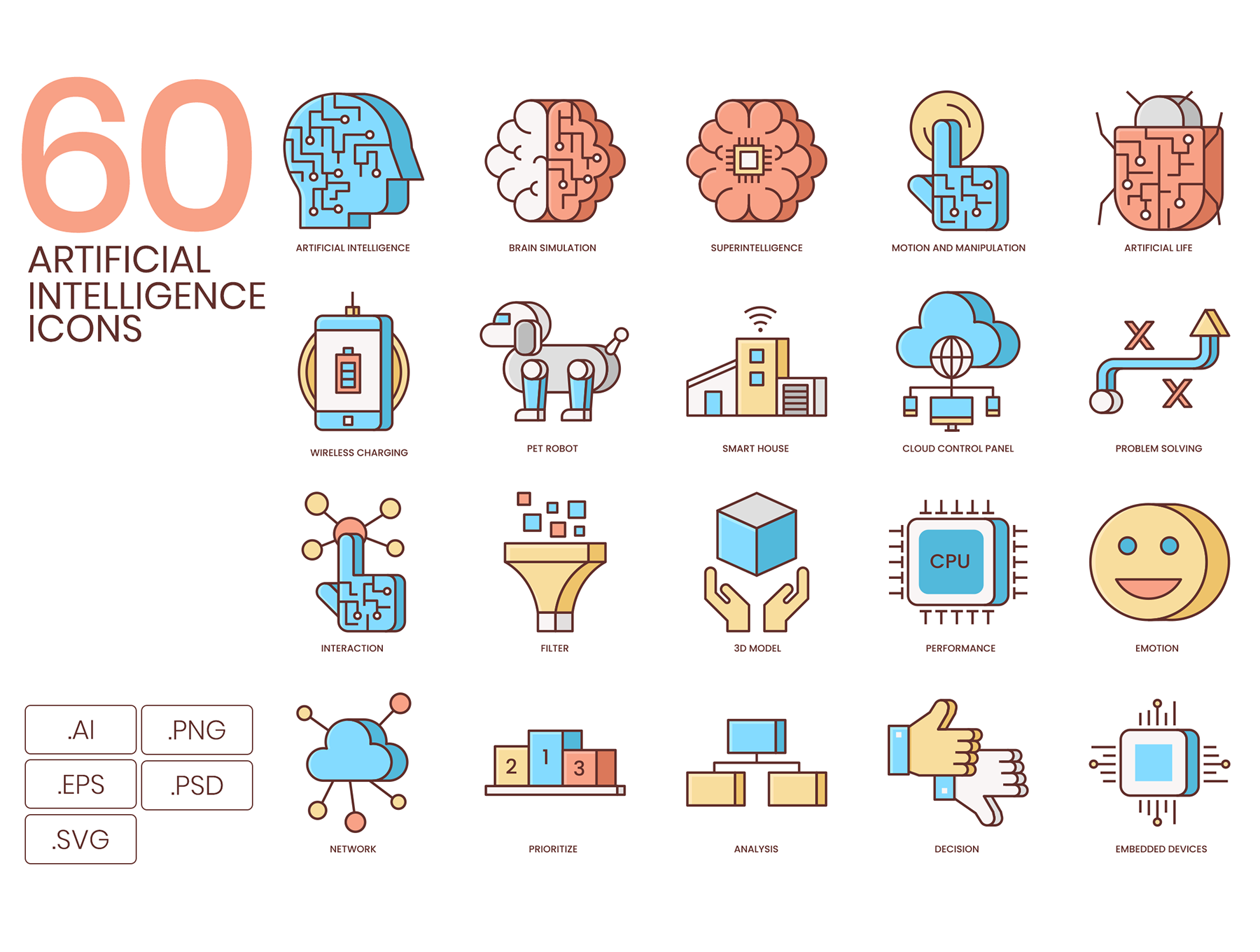 素材库下午茶：AI人工智能创意图标下载[Ai,PSD]插图