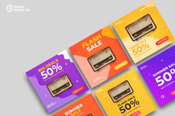 社交媒体单品促销广告设计模板素材库精选v5 Social Media Kit.05