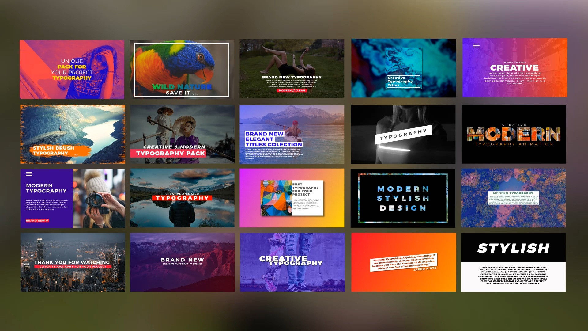 20个现代广告排版动画素材库精选AE模板