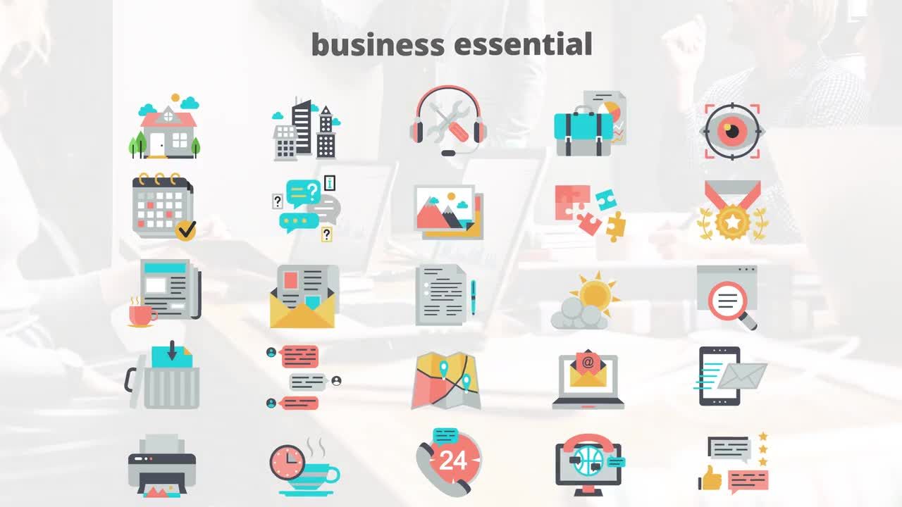 专业绘制的矢量图标商业平面动画素材库精选AE模板