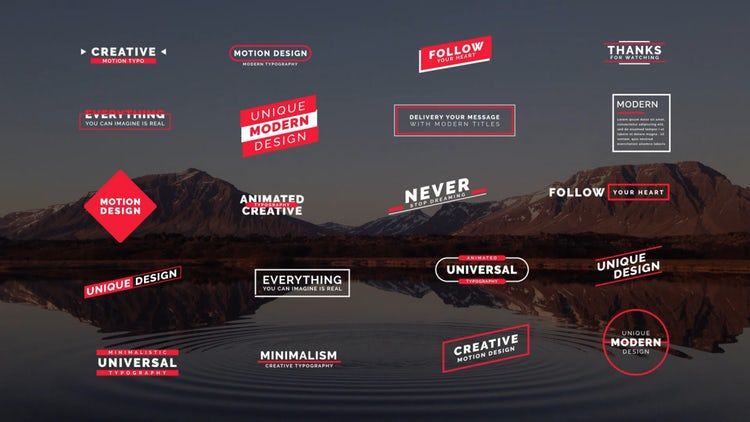 20个专业设计的现代标题动画ae模板
