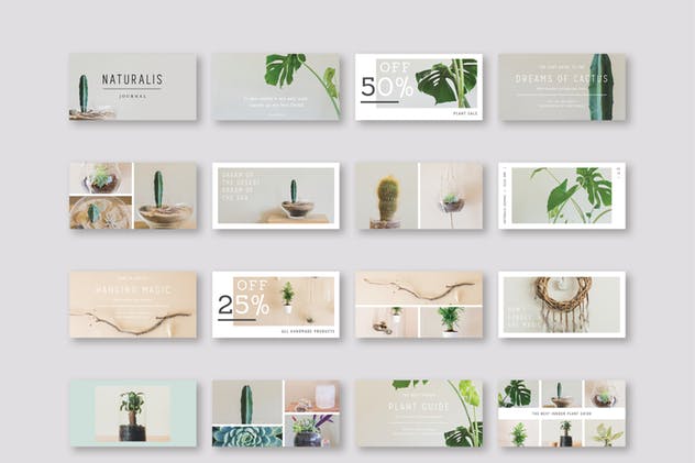现代简洁风格多用途社交媒体贴图模板素材库精选 NATURALIS Social Media BUNDLE插图(4)