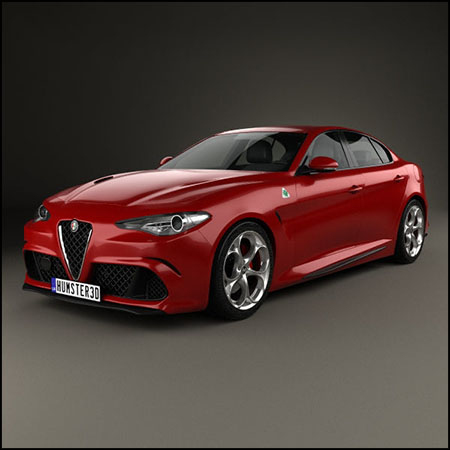 阿尔法Alfa Romeo Giulia Quadrifoglio 2016 汽车素材之家精选3D模型