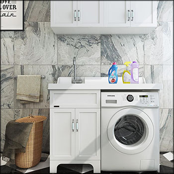 现代洗衣机伴侣吊柜组合素材之家精选3D模型