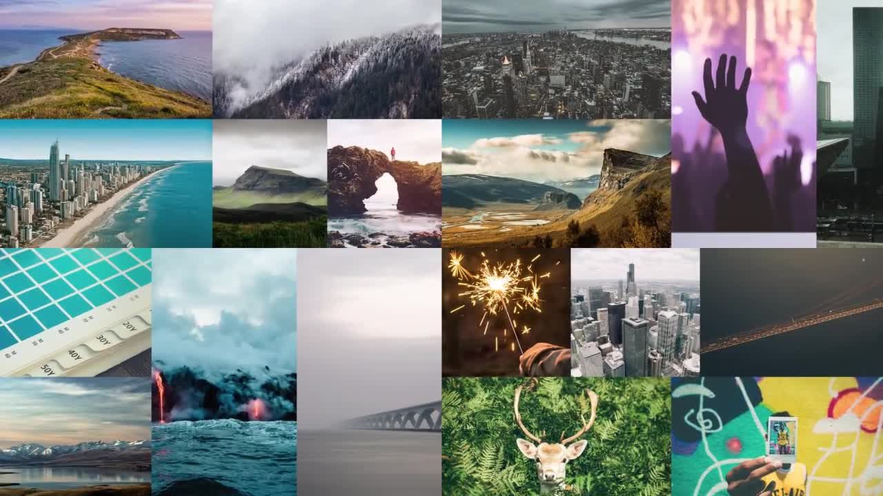 动态幻灯片照片视频墙素材库精选AE模板