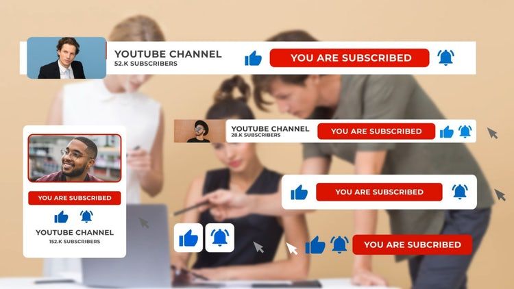 富有创意的YouTube订阅V.2动态动画ae模板