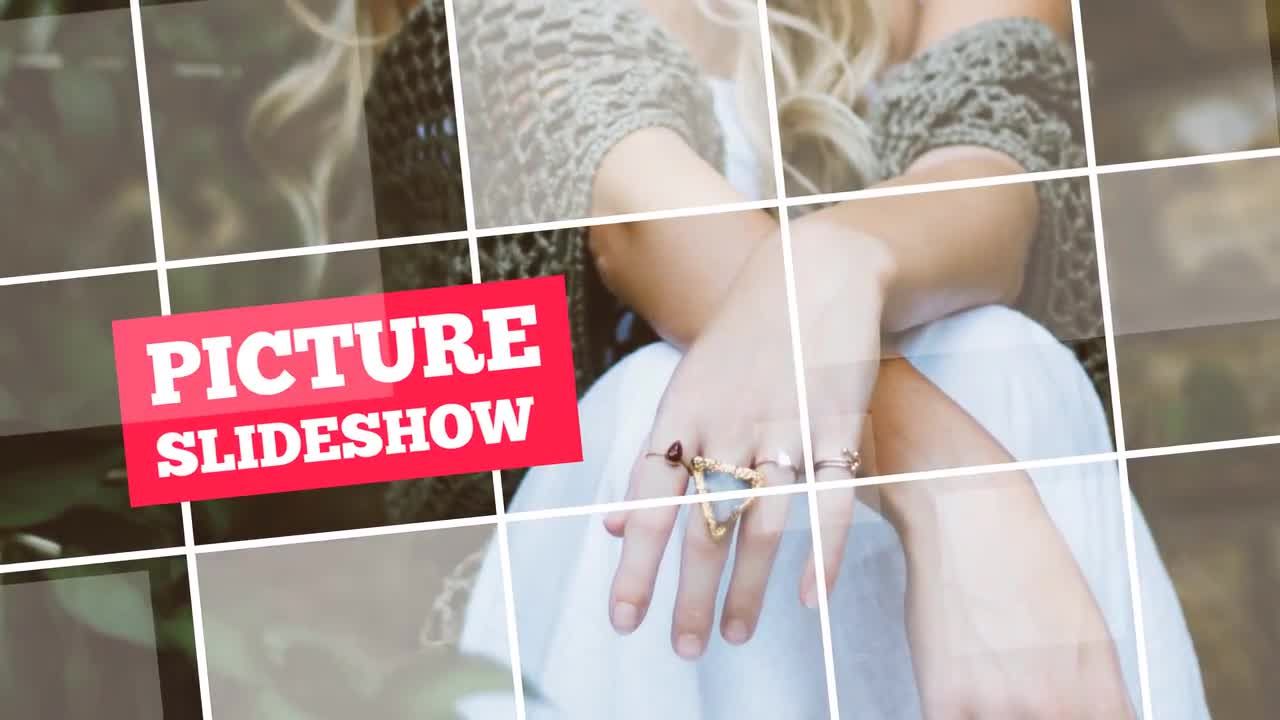 网格动态效果旅游幻灯片照片素材库精选AE模板