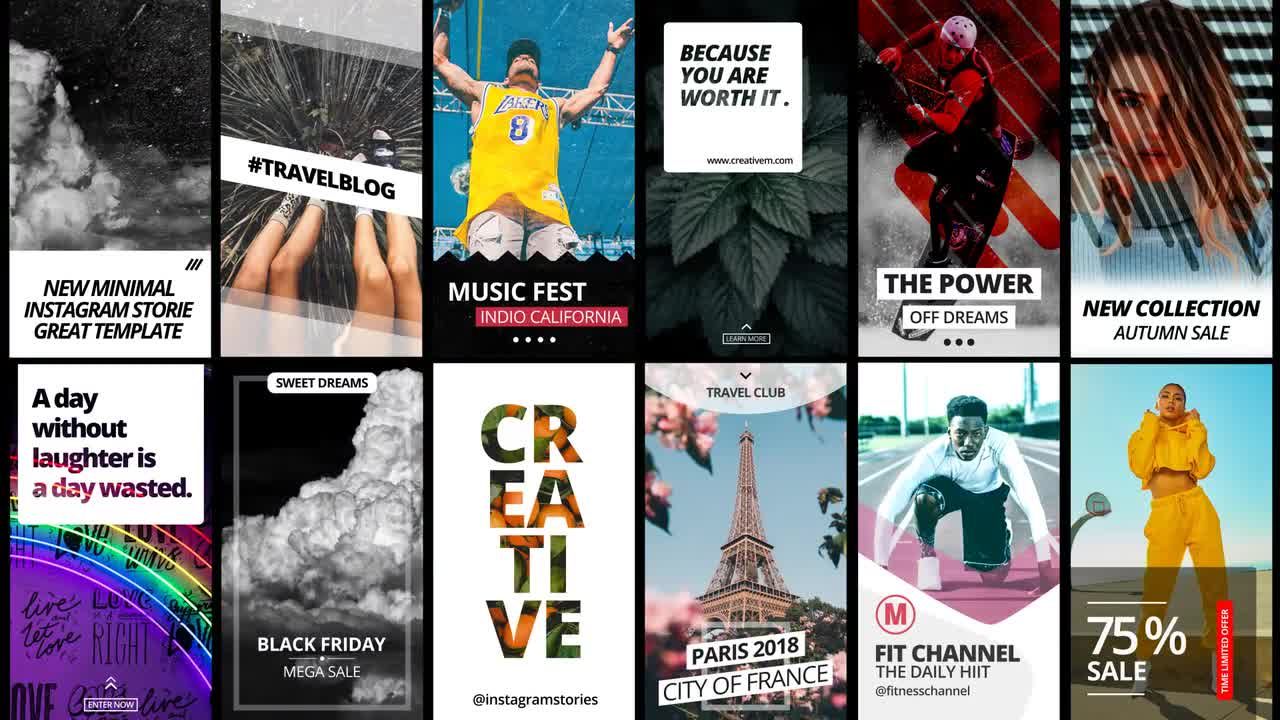 动态动画Instagram故事素材库精选PR模板