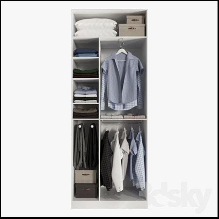 放满衣服的衣柜素材之家精选3D模型