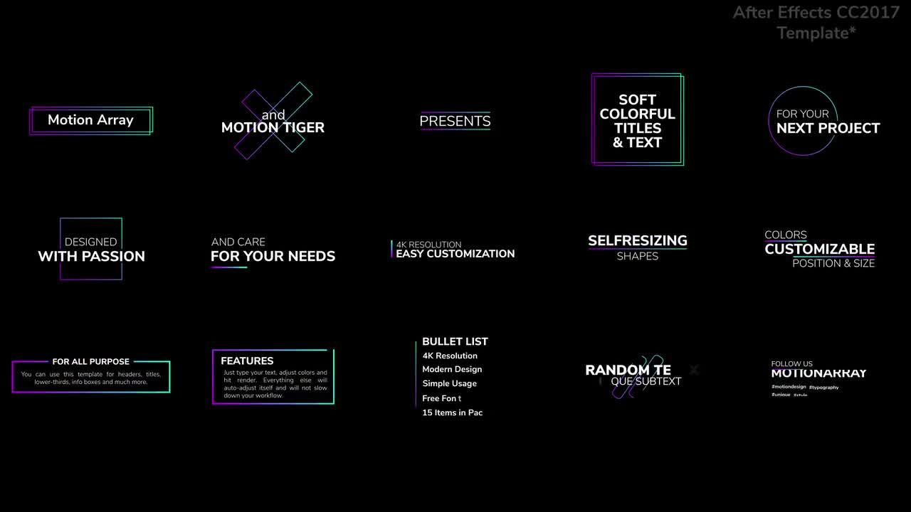 色彩柔和的文本标题动态展示素材库精选AE模板