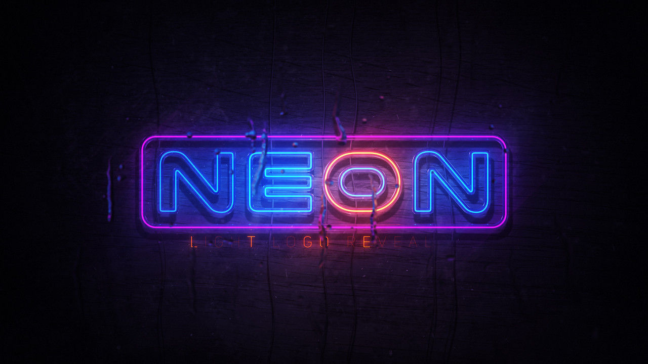 多彩的霓虹灯闪耀商业片头素材库精选AE模板