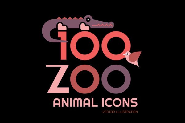 100+动物园动物矢量素材库精选图标素材包 100+ Zoo Animal Icons