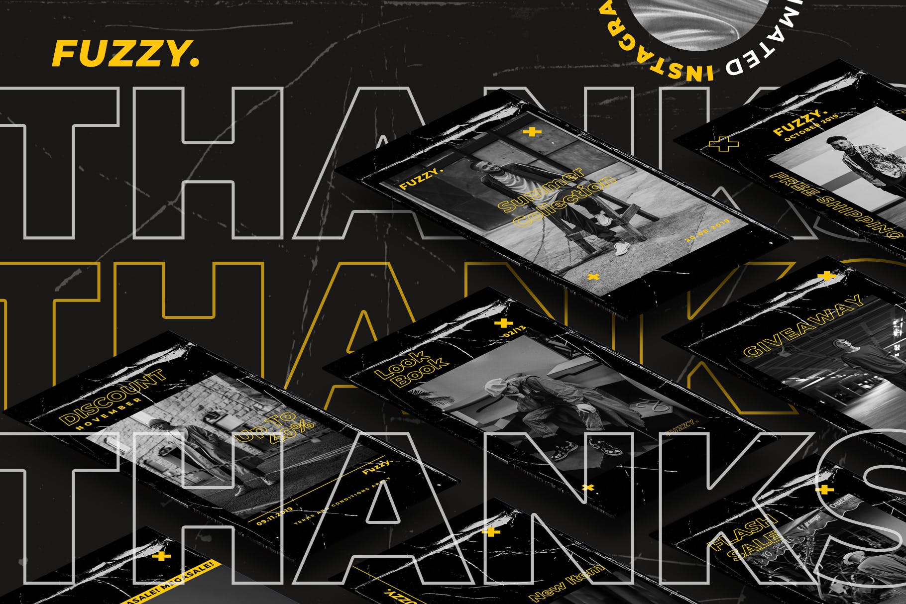 Instagram社交平台推广动图/动画设计PSD模板素材库精选 Fuzzy – Animated Instagram Template插图(5)