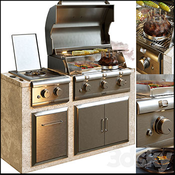 烧烤和烤肉烹饪炉一体机素材之家精选3D模型