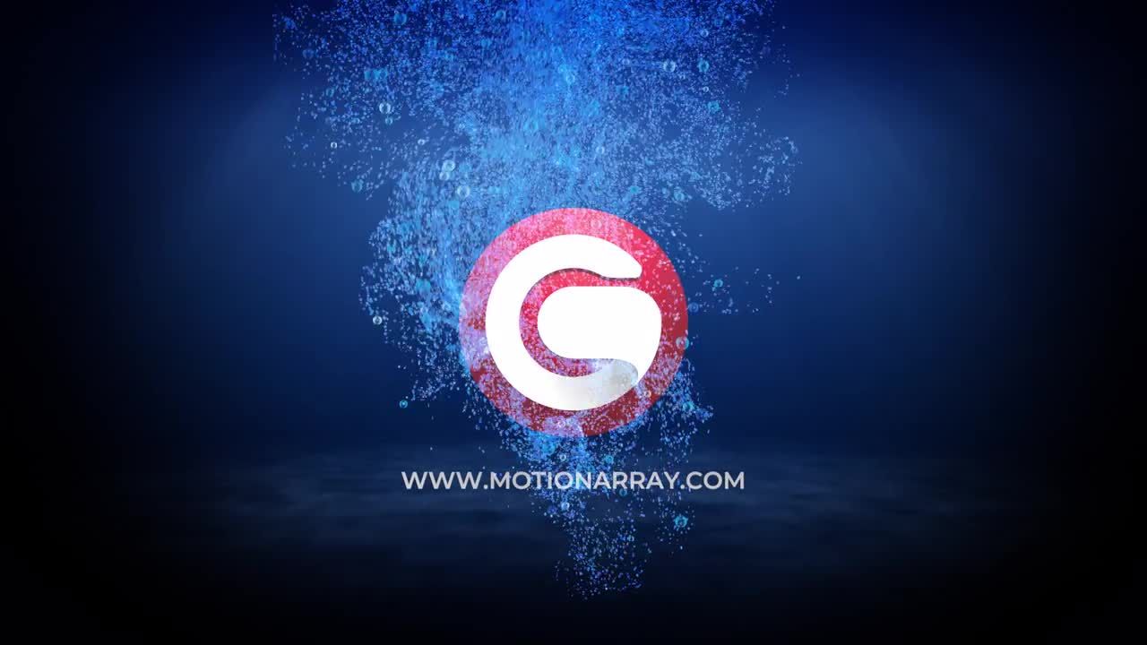 动画水粒效果pr徽标模板