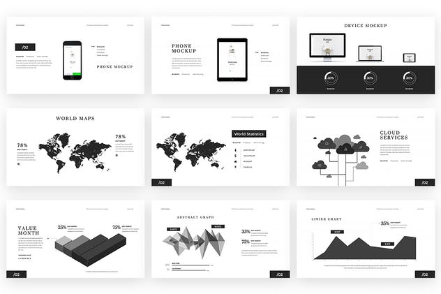 极简创意项目路演PowerPoint设计模板 Kaspa Powerpoint Presentation插图(4)