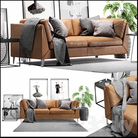 斯堪的纳维亚Ikea双人沙发素材之家精选3D模型