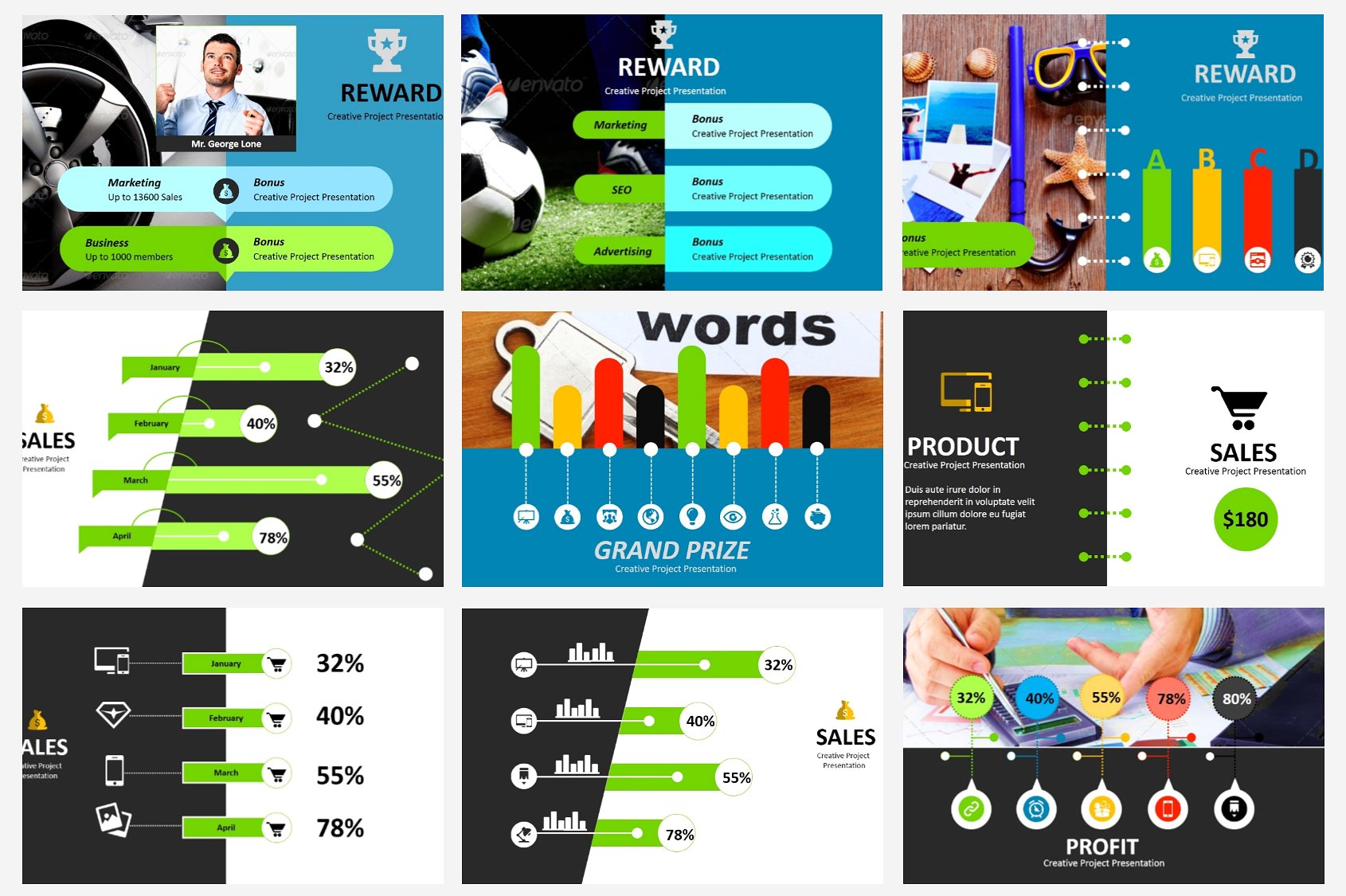 简约、时尚的MOZA – Powerpoint模板插图(10)