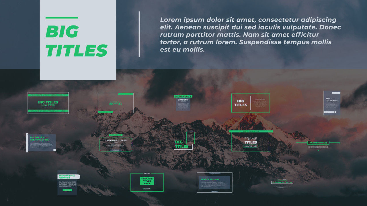 外观简洁的全屏大标题素材库精选AE模板