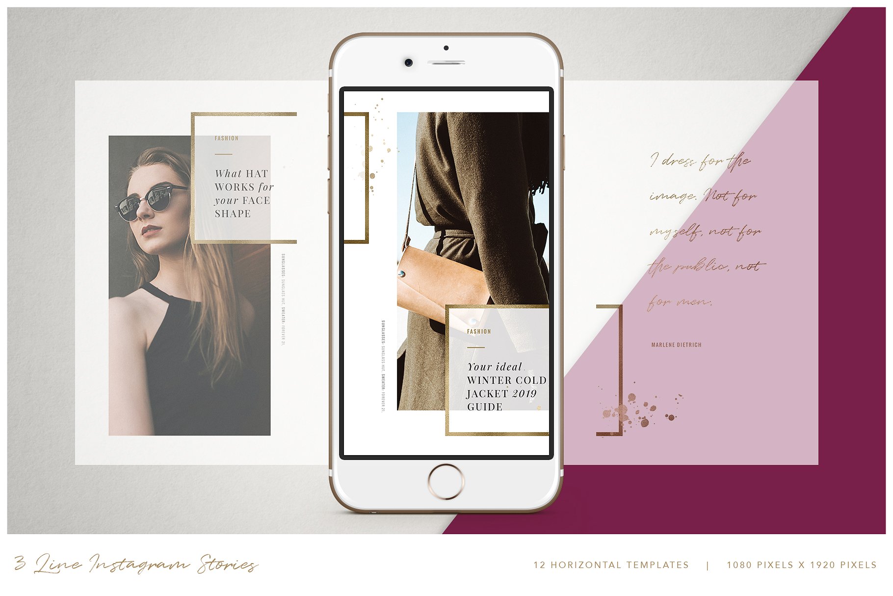 时尚典雅Ins故事&文章贴图模板素材库精选 THE GRID | Instagram Posts Layout插图(4)