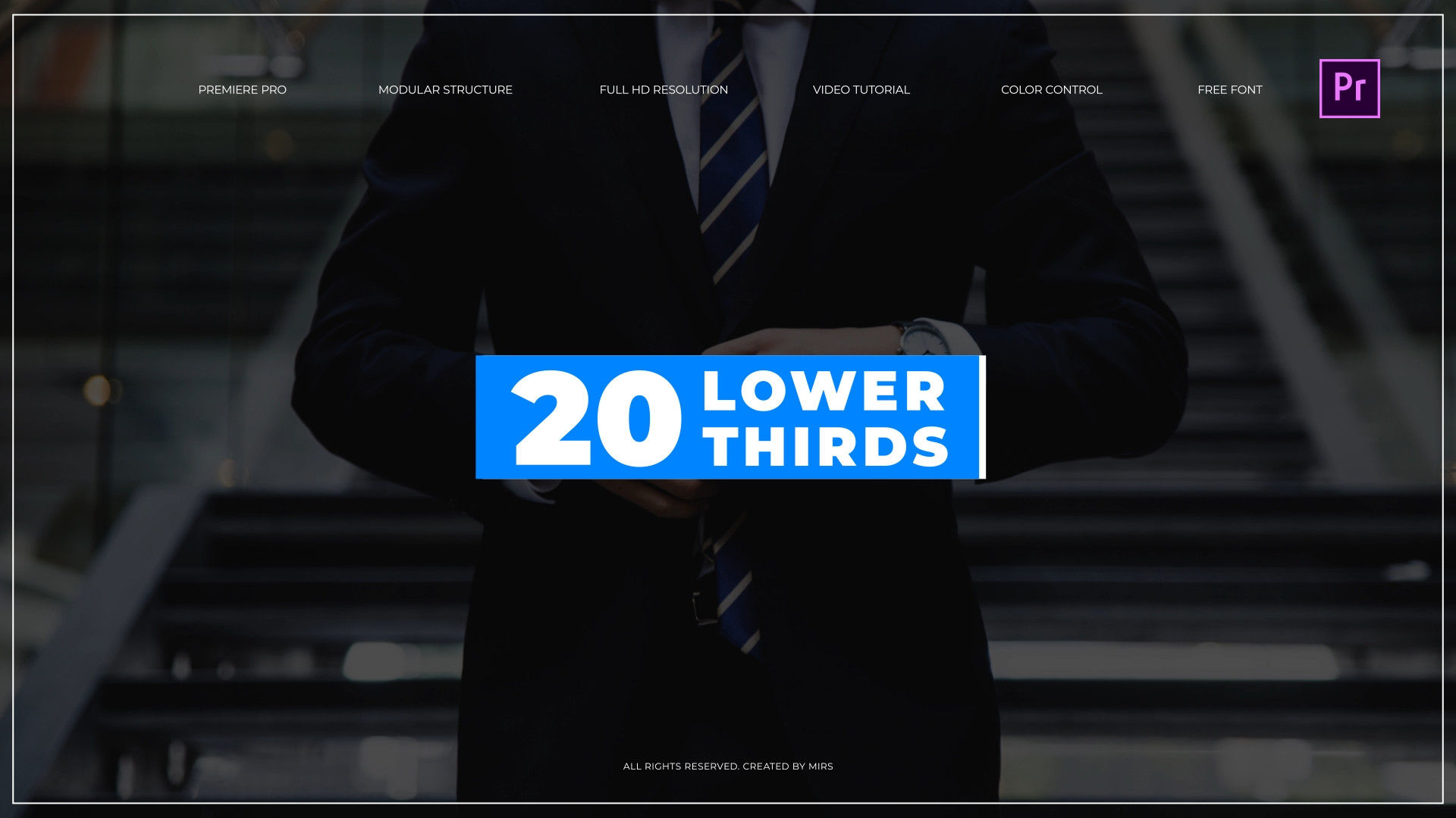 20个简单而时尚的下三分之一动画素材库推荐PR模板