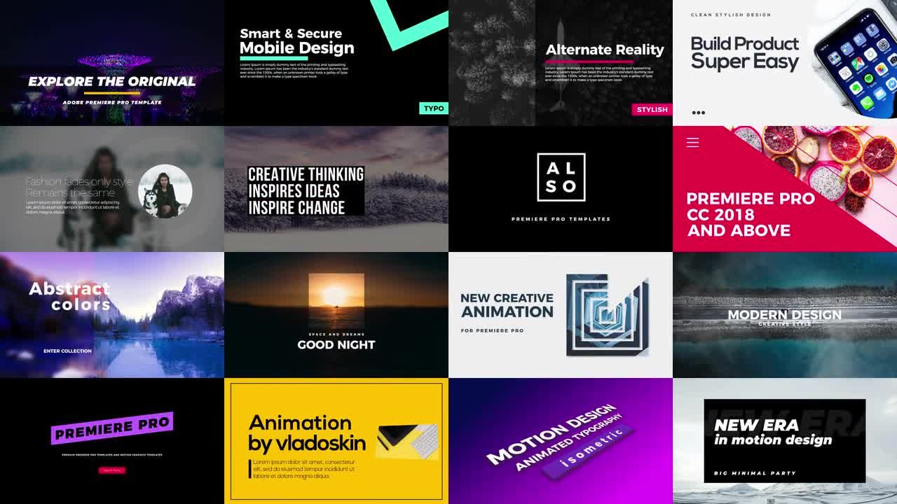 16个动画幻灯片Pr模板