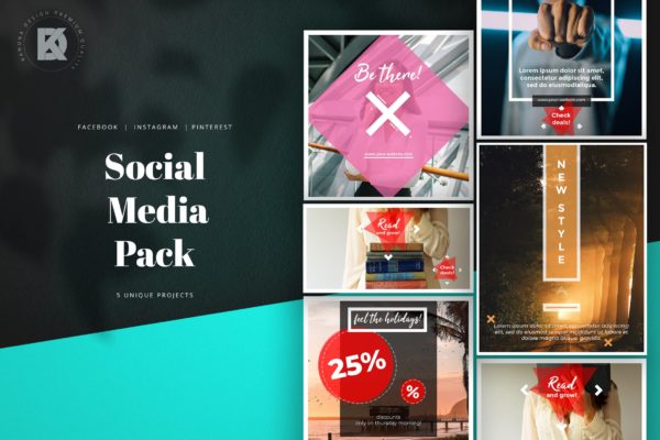 社交媒体新媒体Banner横幅广告设计模板素材库精选 Social Media Banners Pack