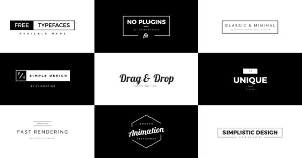 简约单调黑白风格介绍促销标题素材库精选AE模板 Titles