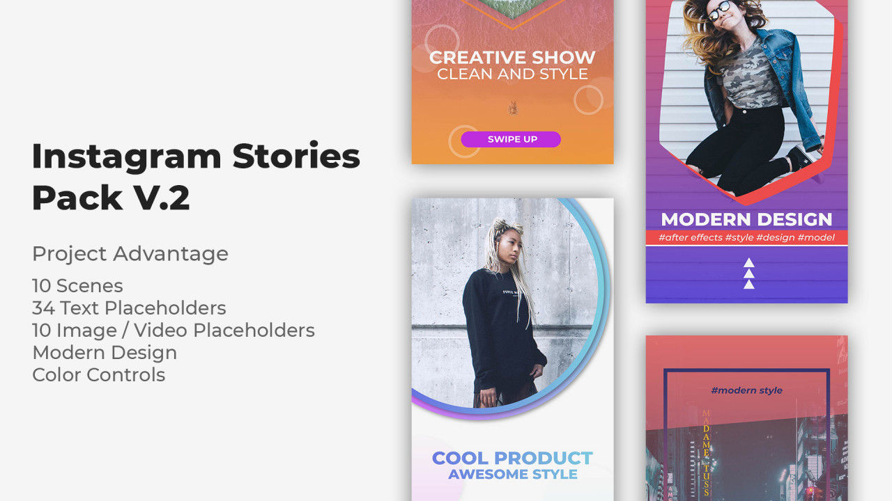 时尚的Instagram照片动画故事素材库精选AE模板