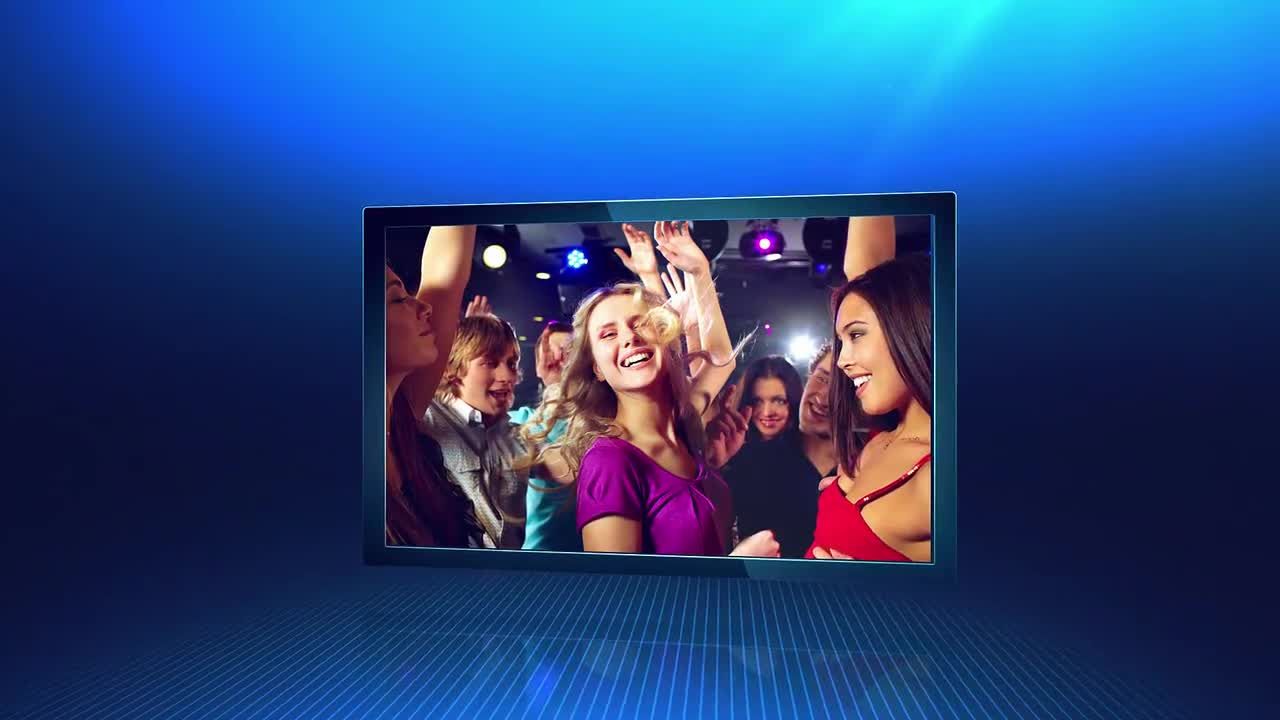 蓝框图片滑动效果logo动画展示素材库精选AE模板