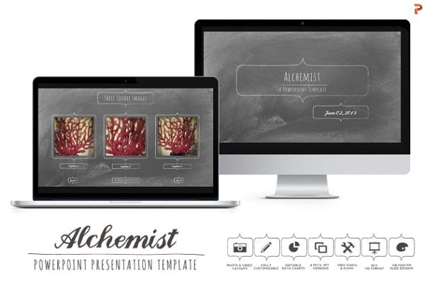 黑板报风格PPT幻灯片模板 Alchemist Powerpoint Templates