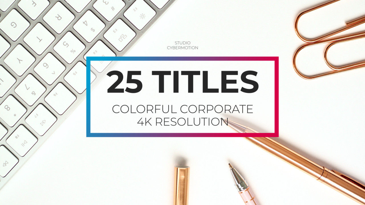 25个炫彩企业标题素材库精选AE模板