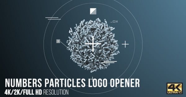 数字粒子Logo设计展示素材库精选AE模板 Numbers Particles Logo Opener
