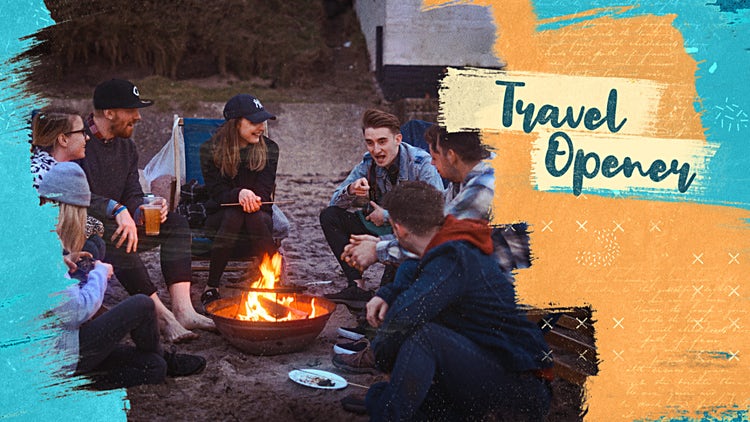 野营旅游照片素材库精选AE模板