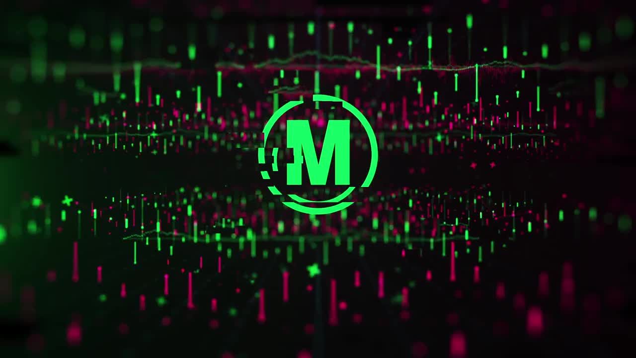 融合了毛刺扭曲效果的动态图表背景Logo标题素材库精选AE模板