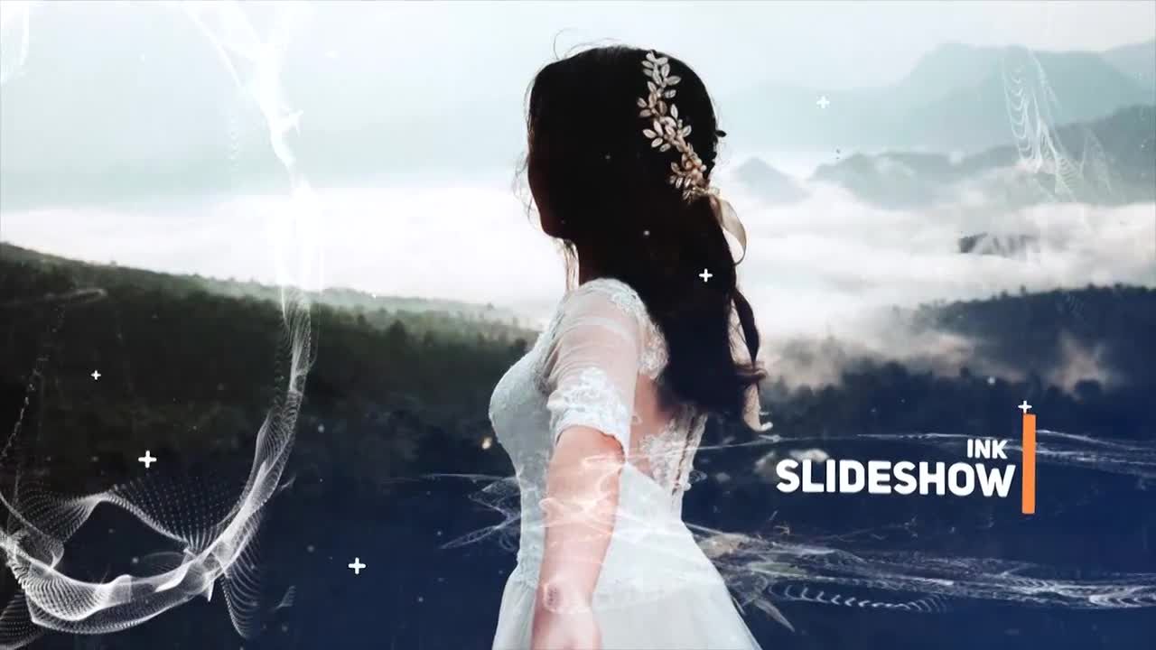 扭曲和有趣的墨水过渡幻灯片素材库精选pr模板