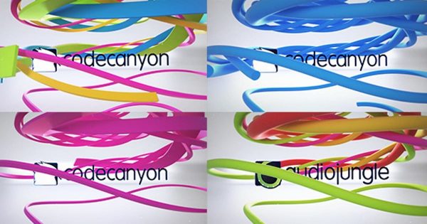 简约丝带动画特效Logo演示模板 Clean Ribbon Logo Reveal