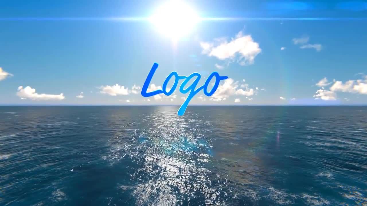 具有明亮动态的动画海洋场景的优雅标志ae模板