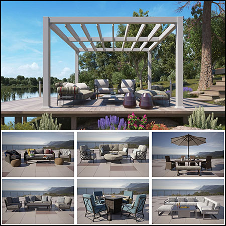 36套户外餐桌沙发茶几素材之家精选3D模型