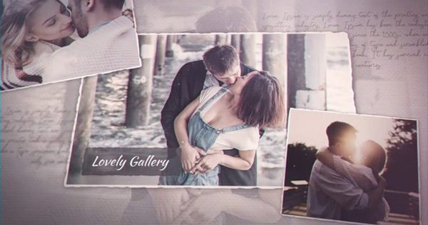 浪漫爱情记忆电子相册幻灯片视频AE片头模板 Lovely Gallery