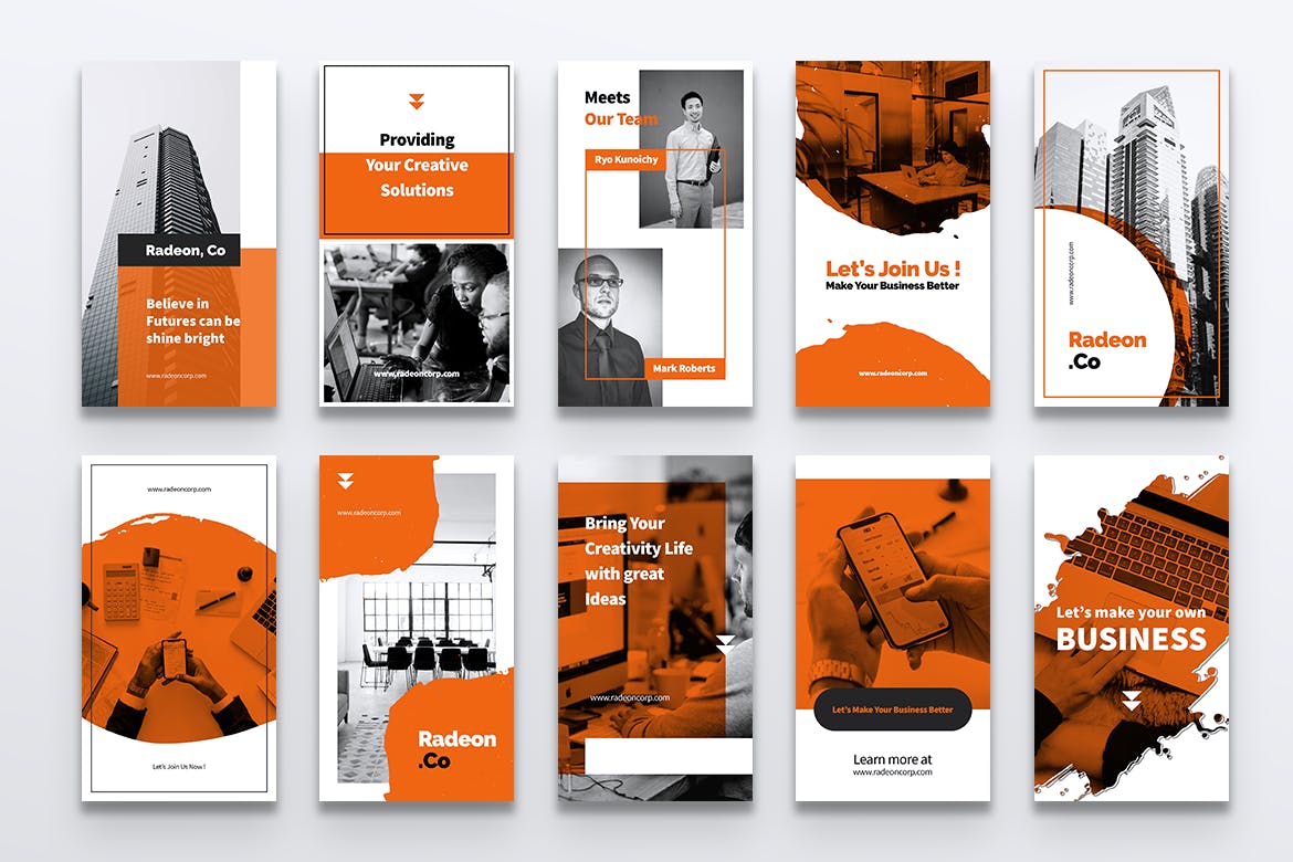 创意笔刷图形Instagram品牌故事推广设计模板素材库精选 RADEON Creative Agency Instagram Stories插图(5)