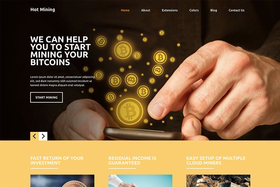 挖矿主题网站Joomla模板素材库精选 Hot Mining插图