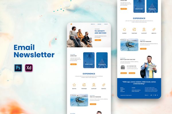 旅游公司业务推广EDM邮件模板素材库精选下载 Email Newsletter