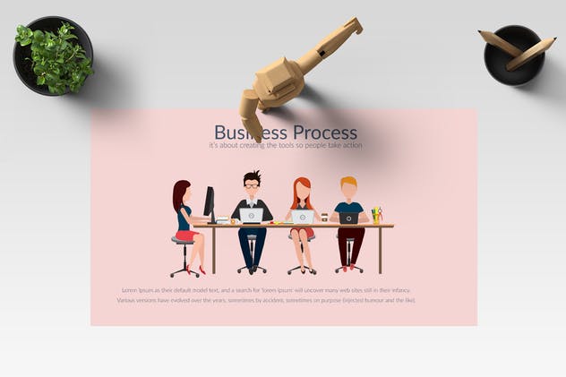 卡通可爱设计风格PPT演示文稿PPT模板 LIONHEAD Powerpoint Template插图(4)