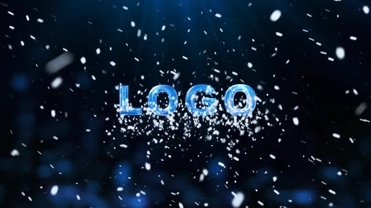 动态制作动画雪白颗粒圣诞节专属logo 素材库精选AE模板