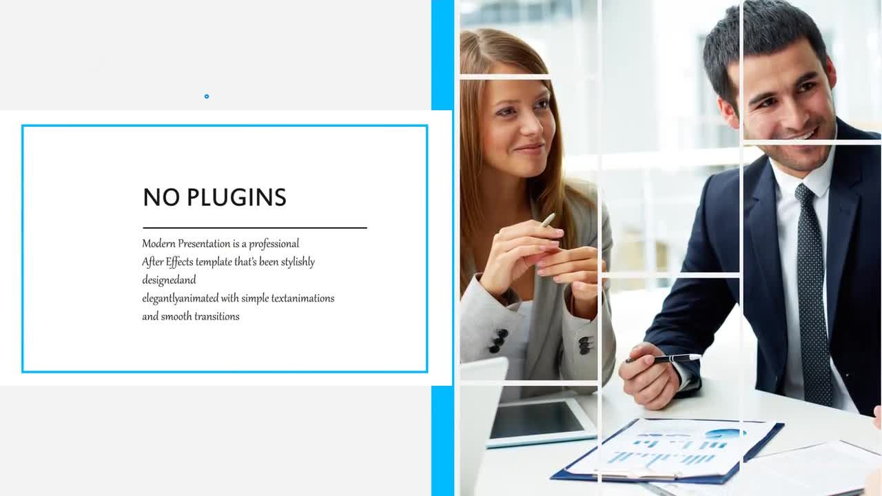 专业外观和动态动画的清洁商务幻灯片介绍素材库精选AE模板