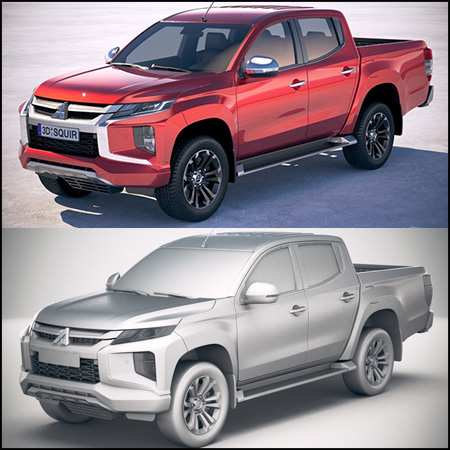 三菱Mitsubishi L200 crew cab 2019皮卡汽车 素材之家精选3D模型