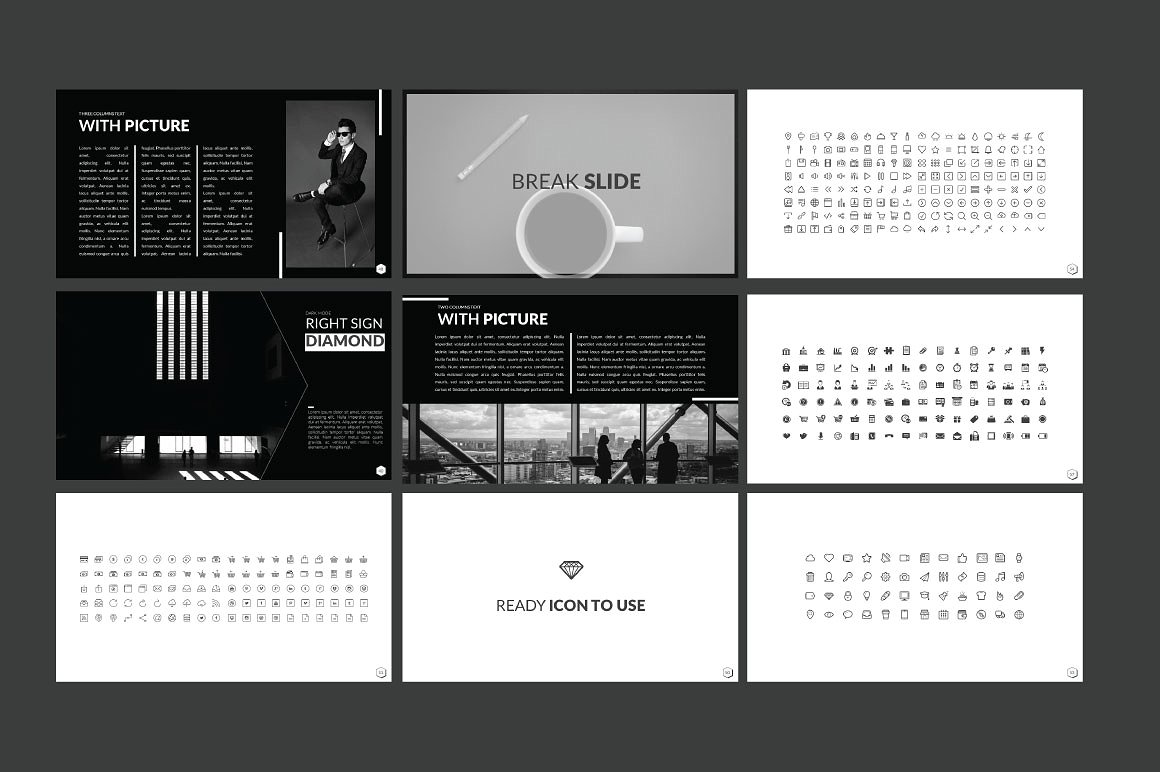 黑色高品质钻石PPT模版下载[PPTX]插图(4)